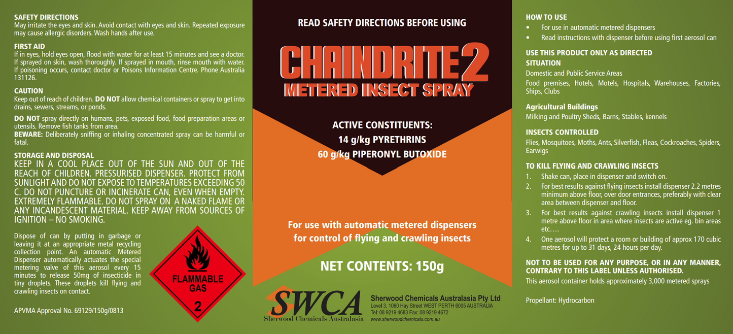 Chaindrite 2 Metered Insect Spray 150g
