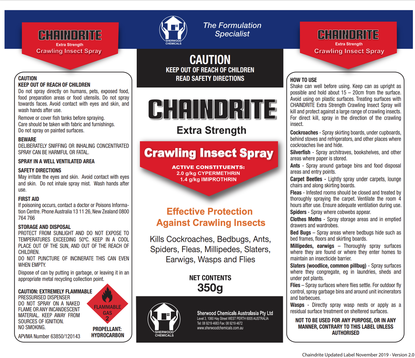 Chaindrite Crawling Insect Spray 350g