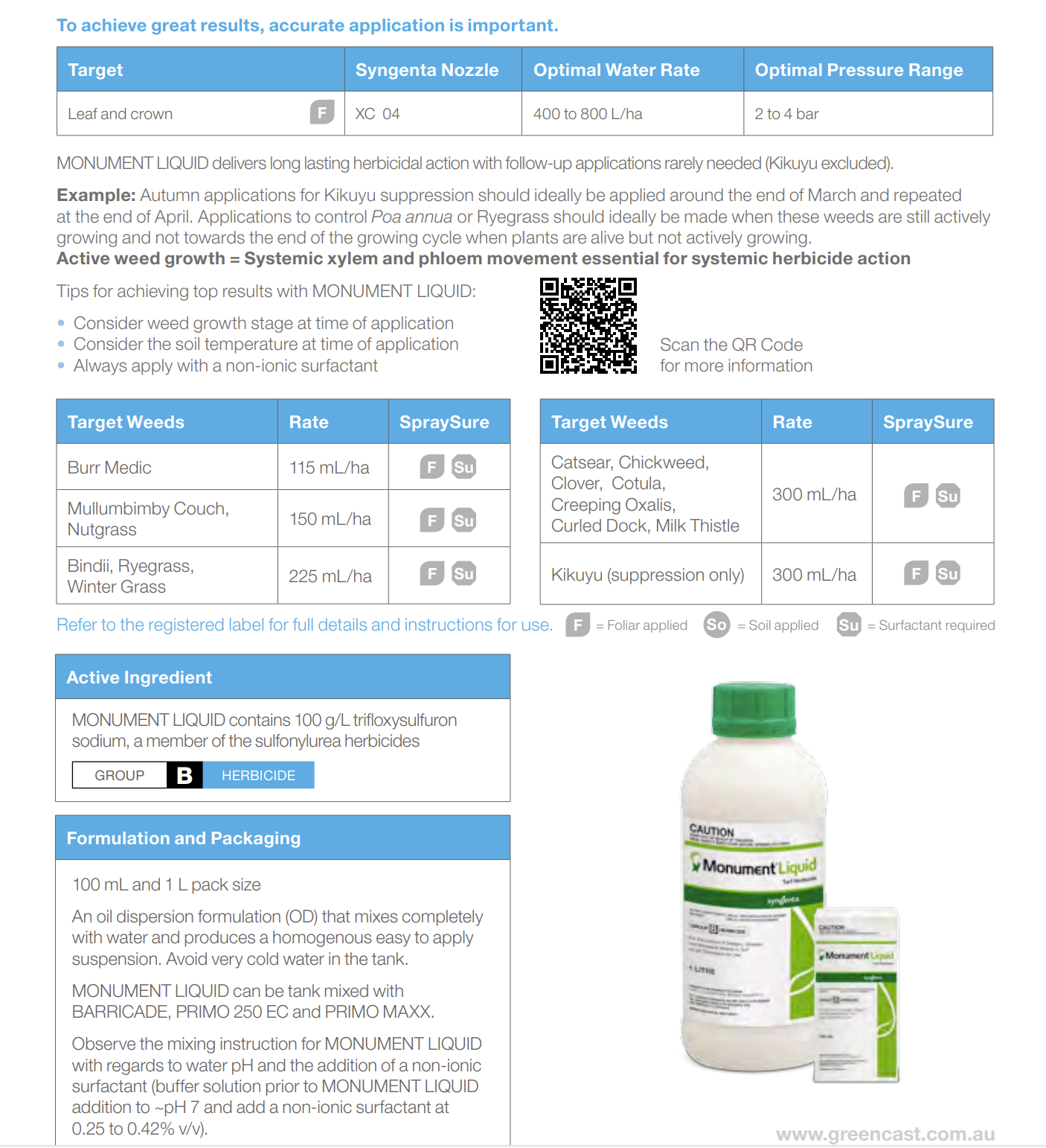 Syngenta Monument Liquid Turf Herbicide 100ml